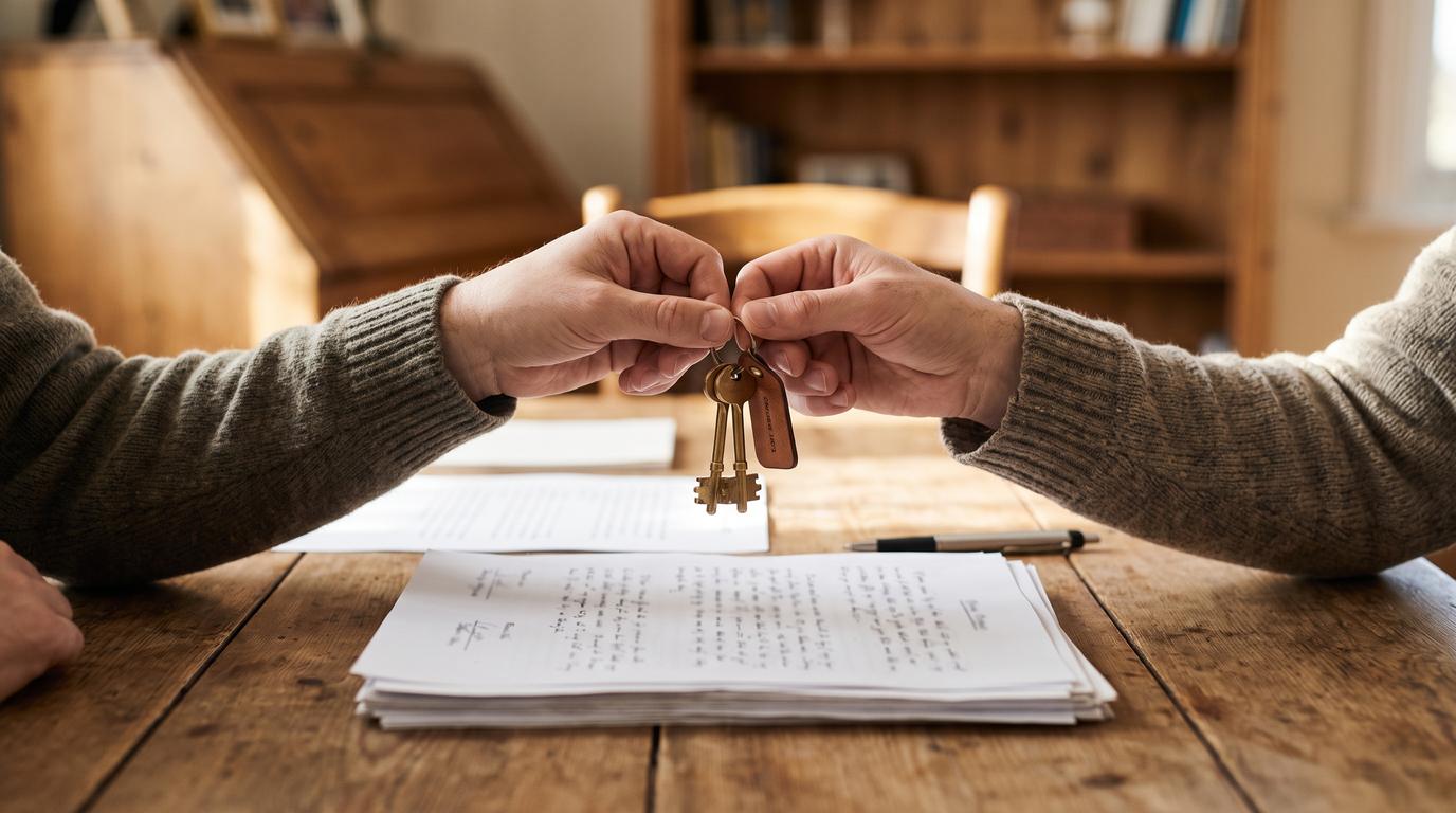 Keys changing hands at closing