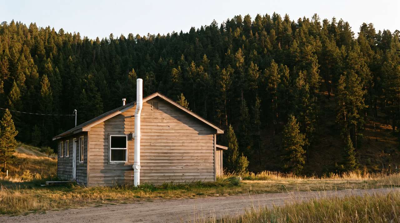 A radon system on a foothills home at the edge of the Black Hills